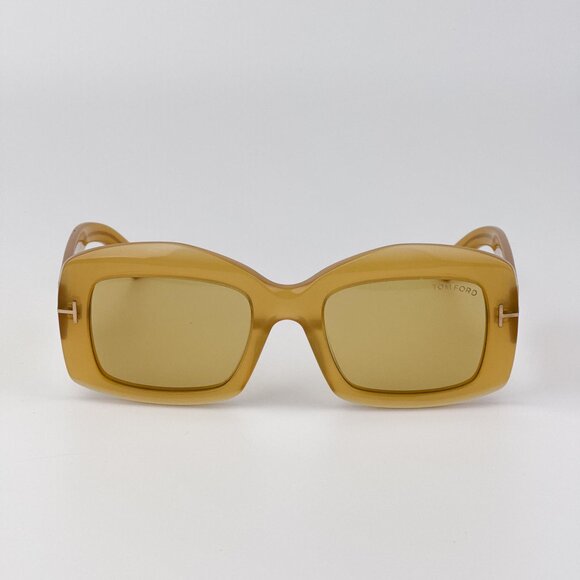Tom Ford VENETIA FT1218 39E Women’s Rectangle Sunglasses Yellow Brown AUTHENTIC main image 8